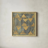 Gold Tapestry V Crop by Albena Hristova. Shown in a natural wood glass frame for a timeless modern aesthetic. Available as an archival giclee rolled canvas, fine art paper, or poster print. SKU 28155a.