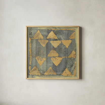 Gold Tapestry V Crop by Albena Hristova. Shown in a natural wood glass frame for a timeless modern aesthetic. Available as an archival giclee rolled canvas, fine art paper, or poster print. SKU 28155a.