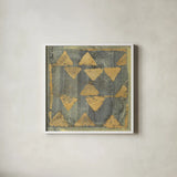 Gold Tapestry V Crop by Albena Hristova. Shown in a crisp white glass frame for a clean and minimalist style. Available as an archival giclee rolled canvas, fine art paper, or poster print. SKU 28155a.