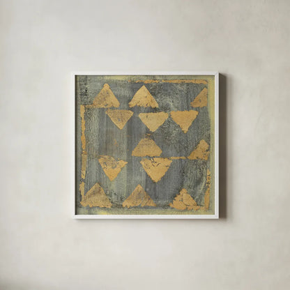 Gold Tapestry V Crop by Albena Hristova. Shown in a crisp white glass frame for a clean and minimalist style. Available as an archival giclee rolled canvas, fine art paper, or poster print. SKU 28155a.