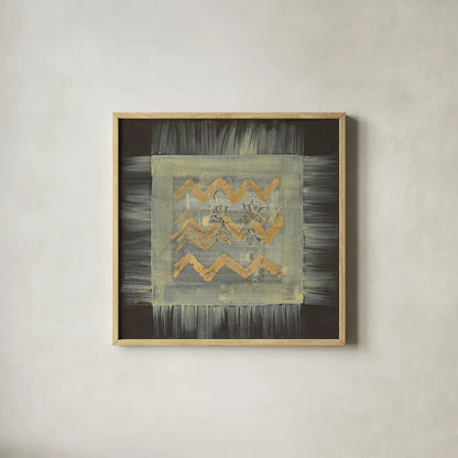 Gold Tapestry VI by Albena Hristova. Shown in a natural wood glass frame for a timeless modern aesthetic. Available as an archival giclee rolled canvas, fine art paper, or poster print. SKU 27260a.