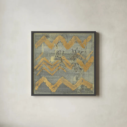 Gold Tapestry VI Crop by Albena Hristova. Shown in a sleek black glass frame for a contemporary gallery look. Available as an archival giclee rolled canvas, fine art paper, or poster print. SKU 28156a.