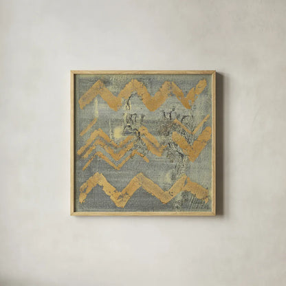 Gold Tapestry VI Crop by Albena Hristova. Shown in a natural wood glass frame for a timeless modern aesthetic. Available as an archival giclee rolled canvas, fine art paper, or poster print. SKU 28156a.