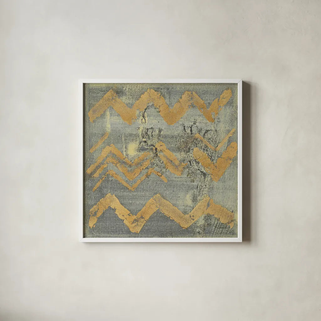Gold Tapestry VI Crop by Albena Hristova. Shown in a crisp white glass frame for a clean and minimalist style. Available as an archival giclee rolled canvas, fine art paper, or poster print. SKU 28156a.