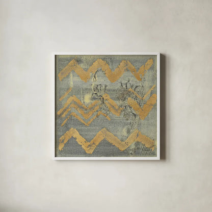 Gold Tapestry VI Crop by Albena Hristova. Shown in a crisp white glass frame for a clean and minimalist style. Available as an archival giclee rolled canvas, fine art paper, or poster print. SKU 28156a.