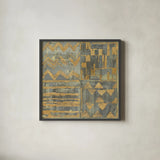 Gold Tapestry VII by Albena Hristova. Shown in a sleek black glass frame for a contemporary gallery look. Available as an archival giclee rolled canvas, fine art paper, or poster print. SKU 27736a.