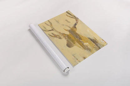 Golden Antlers II by Albena Hristova. shown as a rolled paper print. Available as archival giclee rolled canvas, fine art paper, or poster print. SKU 28366h.