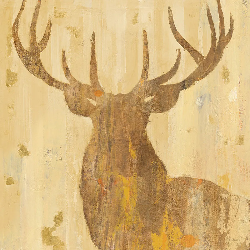 Golden Antlers III by Albena Hristova. SKU 29284a. Archival Giclee Fine art print for wall decor.