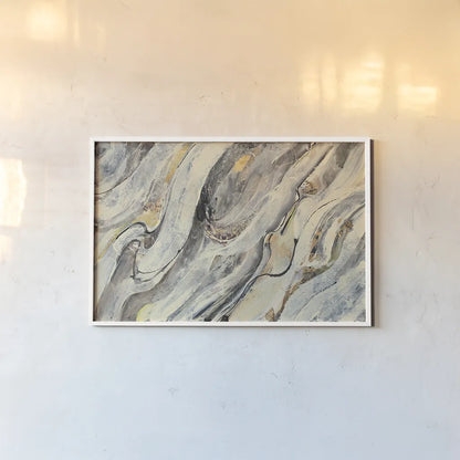 Golden Falls by Albena Hristova. shown as a paper print in a white frame. Available as a archival giclee rolled canvas, fine art paper, or poster print. SKU 30239i.