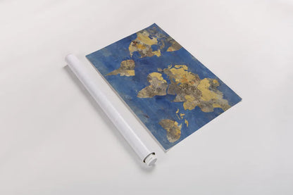 Golden World by Albena Hristova. shown as a rolled paper print. Available as archival giclee rolled canvas, fine art paper, or poster print. SKU 20719i.