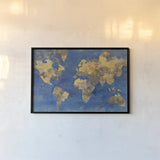 Golden World by Albena Hristova. shown as a paper print in a black flame. Available as a archival giclee rolled canvas, fine art paper, or poster print. SKU 20719i.
