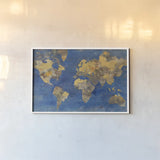 Golden World by Albena Hristova. shown as a paper print in a white frame. Available as a archival giclee rolled canvas, fine art paper, or poster print. SKU 20719i.