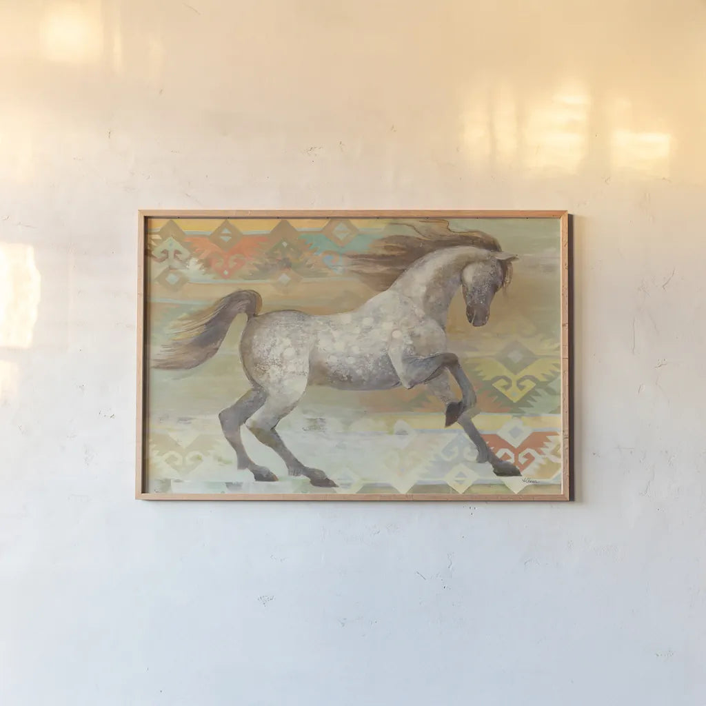 Grand Entrance Southwest Boho by Albena Hristova. shown as a paper print in a natural frame. Available as a archival giclee rolled canvas, fine art paper, or poster print. SKU 54159i.