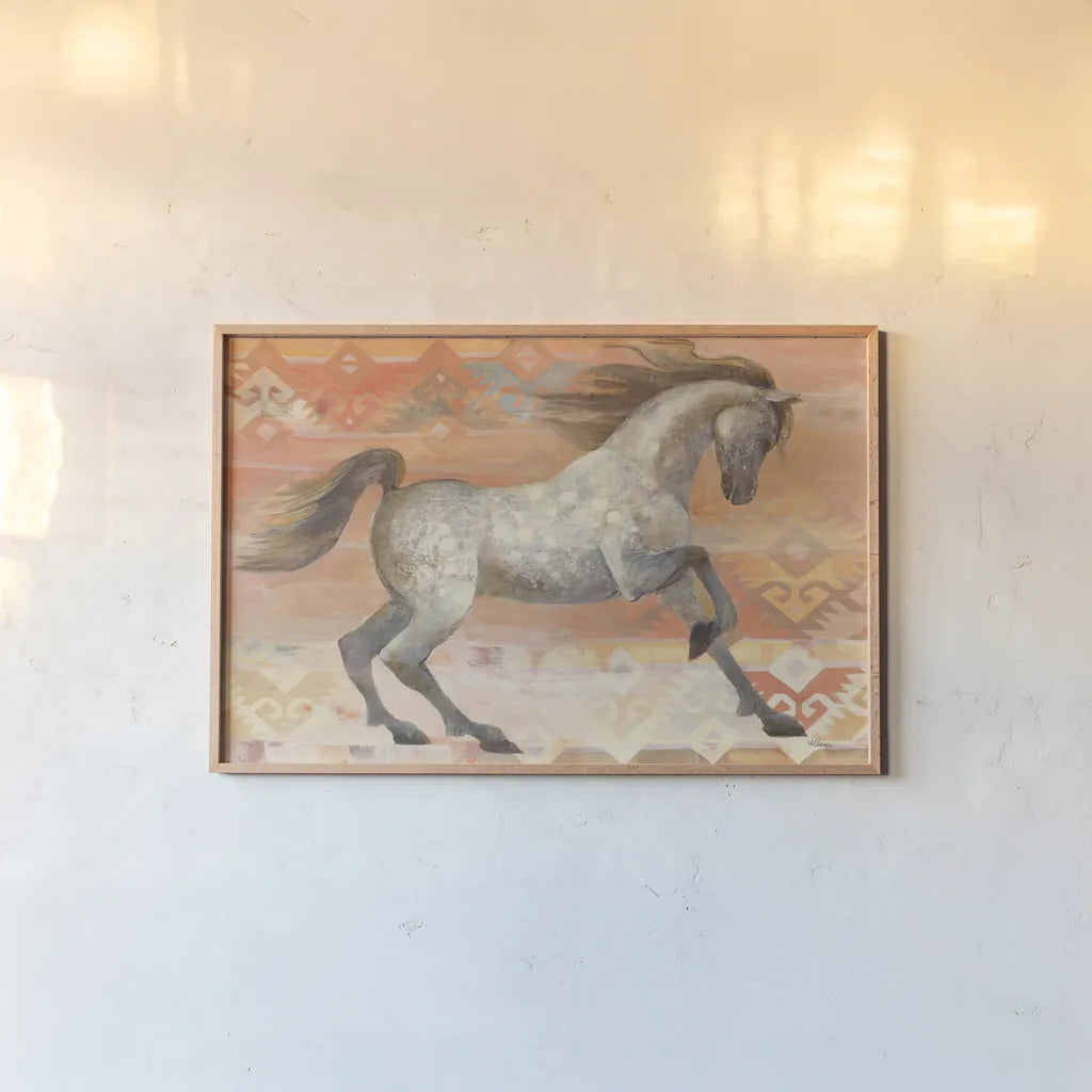 Grand Entrance Southwest Boho Blush by Albena Hristova. shown as a paper print in a natural frame. Available as a archival giclee rolled canvas, fine art paper, or poster print. SKU 54160i.