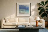 Grand View I Sq by Albena Hristova. Displayed in a glass frame with matte in a clean modern living room. Available as an archival giclee rolled canvas, fine art paper, or poster print. SKU 77985a.