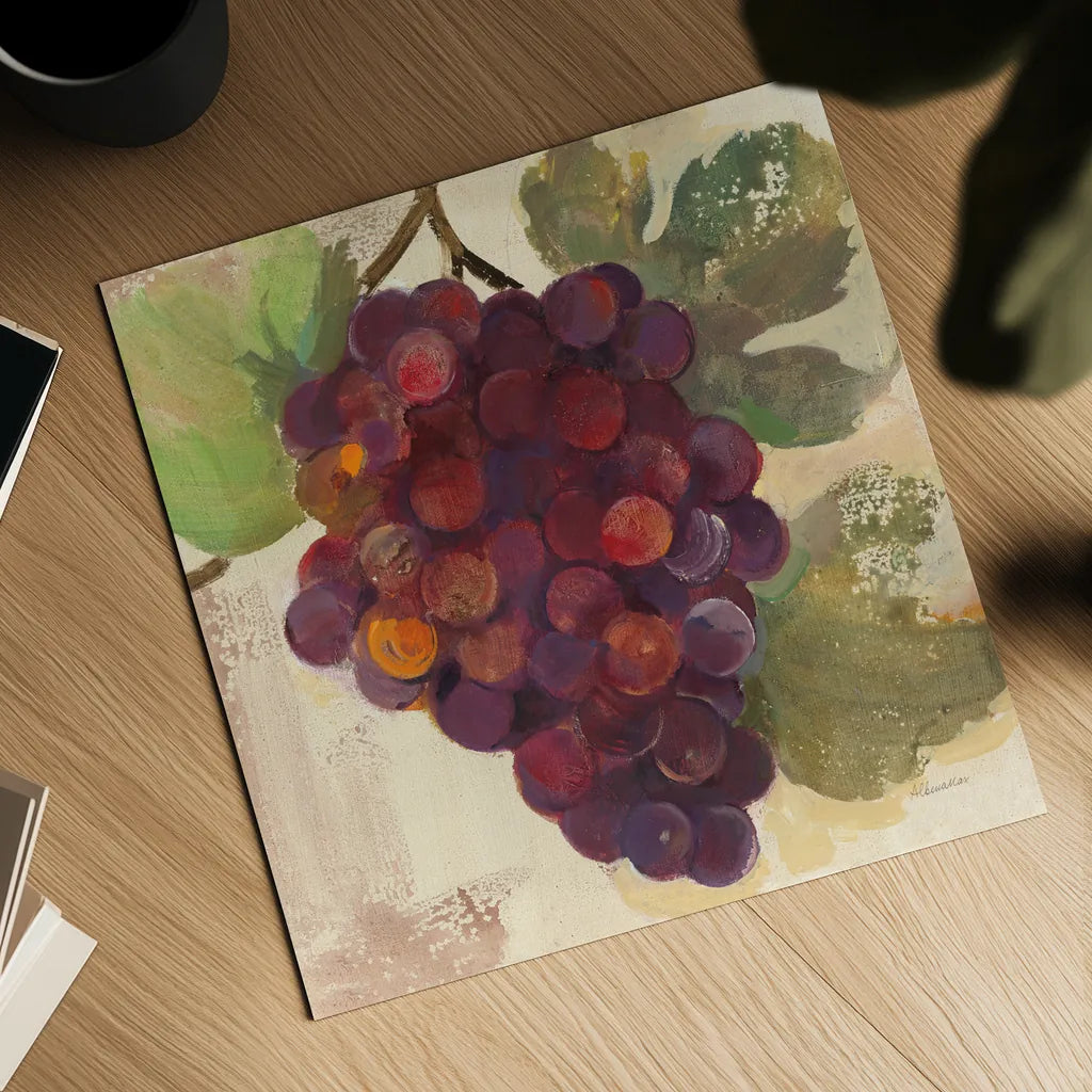 Grape Harvest II by Albena Hristova. Shown as a detailed flat fine art print, highlighting archival giclee quality. Available as an archival giclee rolled canvas, fine art paper, or poster print. SKU 55223a.