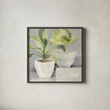 Greenery Still Life by Albena Hristova. Shown in a sleek black glass frame for a contemporary gallery look. Available as an archival giclee rolled canvas, fine art paper, or poster print. SKU 53322a.