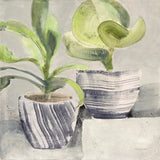 Greenery Still Life with Navy by Albena Hristova. SKU 55337a. Archival Giclee Fine art print for wall decor.