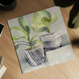 Greenery Still Life with Navy by Albena Hristova. Shown as a detailed flat fine art print, highlighting archival giclee quality. Available as an archival giclee rolled canvas, fine art paper, or poster print. SKU 55337a.
