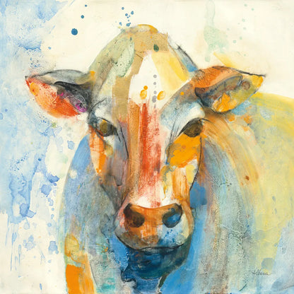 Happy Cows II by Albena Hristova. SKU 41619a. Archival Giclee Fine art print for wall decor.