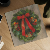 Holiday Wreath by Albena Hristova. Shown as a detailed flat fine art print, highlighting archival giclee quality. Available as an archival giclee rolled canvas, fine art paper, or poster print. SKU 8951a.