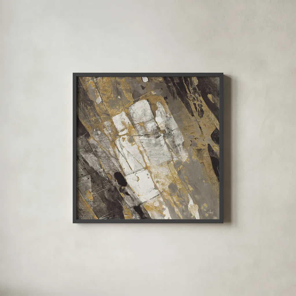 Hot Lava Neutral Flipped by Albena Hristova. Shown in a sleek black glass frame for a contemporary gallery look. Available as an archival giclee rolled canvas, fine art paper, or poster print. SKU 28415a.