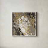 Hot Lava Neutral Flipped by Albena Hristova. Shown in a crisp white glass frame for a clean and minimalist style. Available as an archival giclee rolled canvas, fine art paper, or poster print. SKU 28415a.
