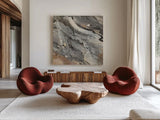 Ice Flow Crop by Albena Hristova. Shown as extra-large giant wall art in a modern living room. Available as an archival giclee rolled canvas, fine art paper, or poster print. SKU 18380a.