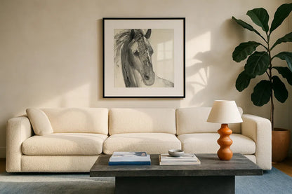 In the Wind I by Albena Hristova. Displayed in a glass frame with matte in a clean modern living room. Available as an archival giclee rolled canvas, fine art paper, or poster print. SKU 38268a.