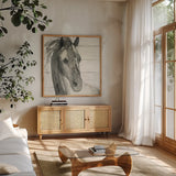 In the Wind I Shiplap by Albena Hristova. Shown in a natural wood frame in a cozy modern living room. Available as an archival giclee rolled canvas, fine art paper, or poster print. SKU 38818a.