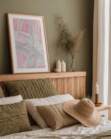 Intersections III by Albena Hristova. shown as a paper print in a natural frame. Available as a archival giclee rolled canvas, fine art paper, or poster print. SKU 64600h.