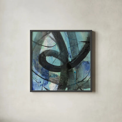 Into the Deep II by Albena Hristova. Shown in a sleek black glass frame for a contemporary gallery look. Available as an archival giclee rolled canvas, fine art paper, or poster print. SKU 64603a.