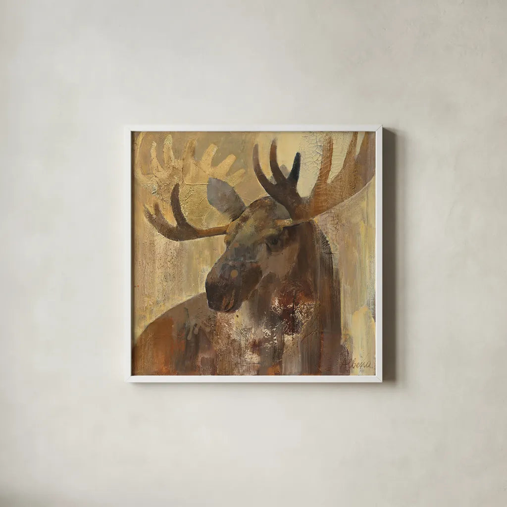 Into the Wild II by Albena Hristova. Shown in a crisp white glass frame for a clean and minimalist style. Available as an archival giclee rolled canvas, fine art paper, or poster print. SKU 23821a.