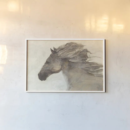 Into the Wind Ivory Crop by Albena Hristova. shown as a paper print in a white frame. Available as a archival giclee rolled canvas, fine art paper, or poster print. SKU 18666i.