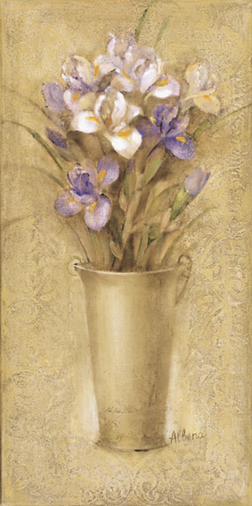 Iris in French Bucket by Albena Hristova