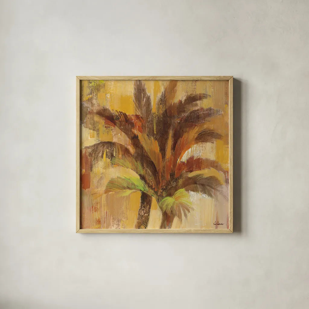 Island Breeze II by Albena Hristova. Shown in a natural wood glass frame for a timeless modern aesthetic. Available as an archival giclee rolled canvas, fine art paper, or poster print. SKU 16809a.