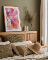 Joyous II by Albena Hristova. shown as a paper print in a natural frame. Available as a archival giclee rolled canvas, fine art paper, or poster print. SKU 36354h.