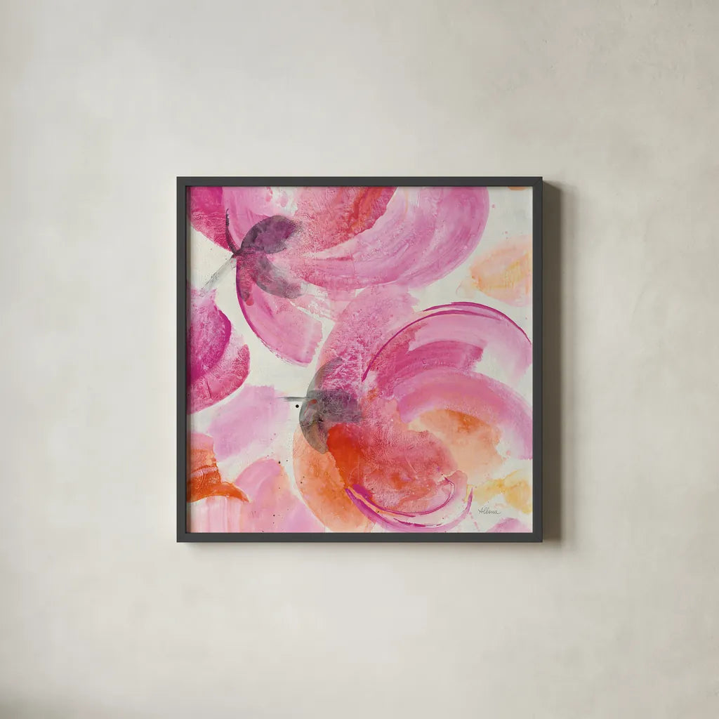 Joyous II Crop by Albena Hristova. Shown in a sleek black glass frame for a contemporary gallery look. Available as an archival giclee rolled canvas, fine art paper, or poster print. SKU 36354a.