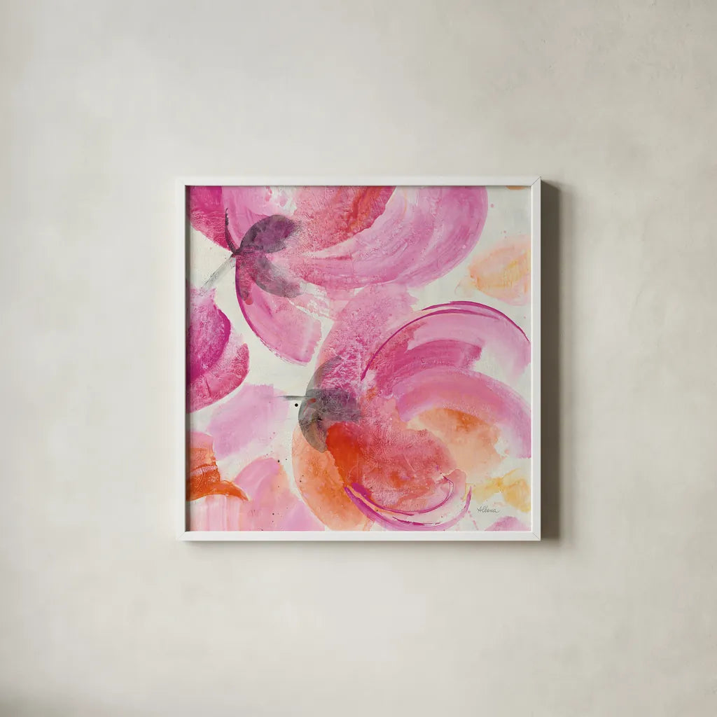 Joyous II Crop by Albena Hristova. Shown in a crisp white glass frame for a clean and minimalist style. Available as an archival giclee rolled canvas, fine art paper, or poster print. SKU 36354a.