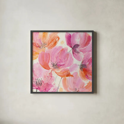 Joyous III by Albena Hristova. Shown in a sleek black glass frame for a contemporary gallery look. Available as an archival giclee rolled canvas, fine art paper, or poster print. SKU 36994a.