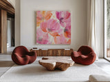 Joyous III by Albena Hristova. Shown as extra-large giant wall art in a modern living room. Available as an archival giclee rolled canvas, fine art paper, or poster print. SKU 36994a.