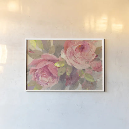 June Roses II by Albena Hristova. shown as a paper print in a white frame. Available as a archival giclee rolled canvas, fine art paper, or poster print. SKU 16679i.