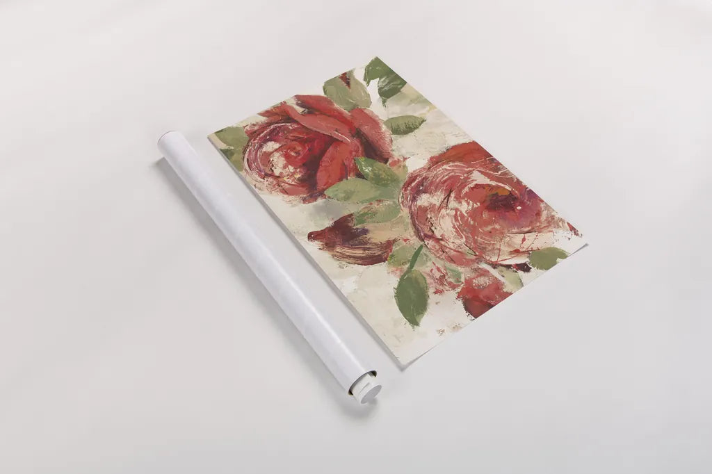 June Roses II Ivory Crop by Albena Hristova. shown as a rolled paper print. Available as archival giclee rolled canvas, fine art paper, or poster print. SKU 44776i.