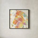 Kaleidoscope Horse II by Albena Hristova. Shown in a sleek black glass frame for a contemporary gallery look. Available as an archival giclee rolled canvas, fine art paper, or poster print. SKU 51988a.