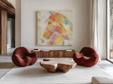 Kaleidoscope Horse II by Albena Hristova. Shown as extra-large giant wall art in a modern living room. Available as an archival giclee rolled canvas, fine art paper, or poster print. SKU 51988a.