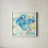 Kaleidoscope Horse IV by Albena Hristova. Shown in a crisp white glass frame for a clean and minimalist style. Available as an archival giclee rolled canvas, fine art paper, or poster print. SKU 51990a.