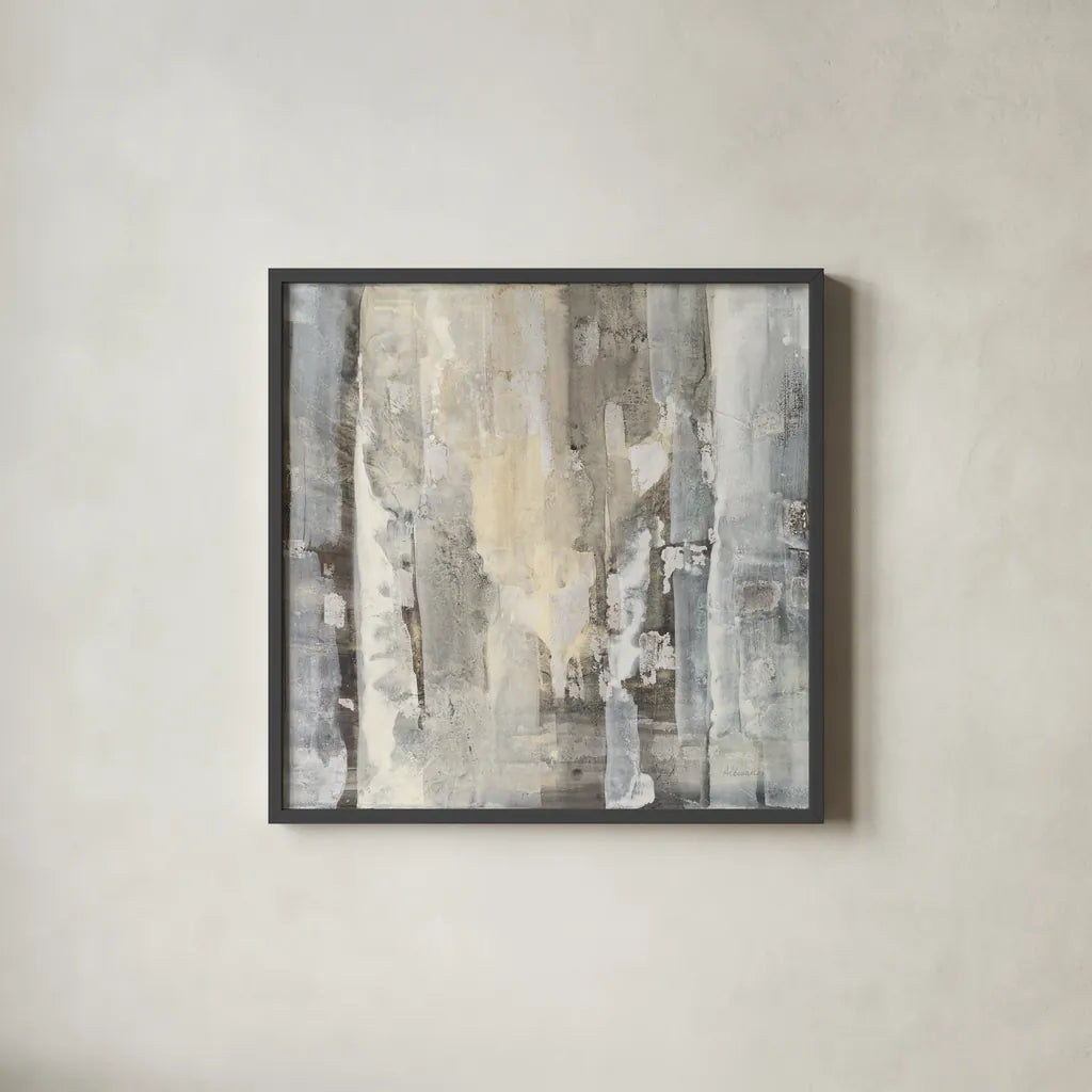 Linear Rocks by Albena Hristova. Shown in a sleek black glass frame for a contemporary gallery look. Available as an archival giclee rolled canvas, fine art paper, or poster print. SKU 63826a.