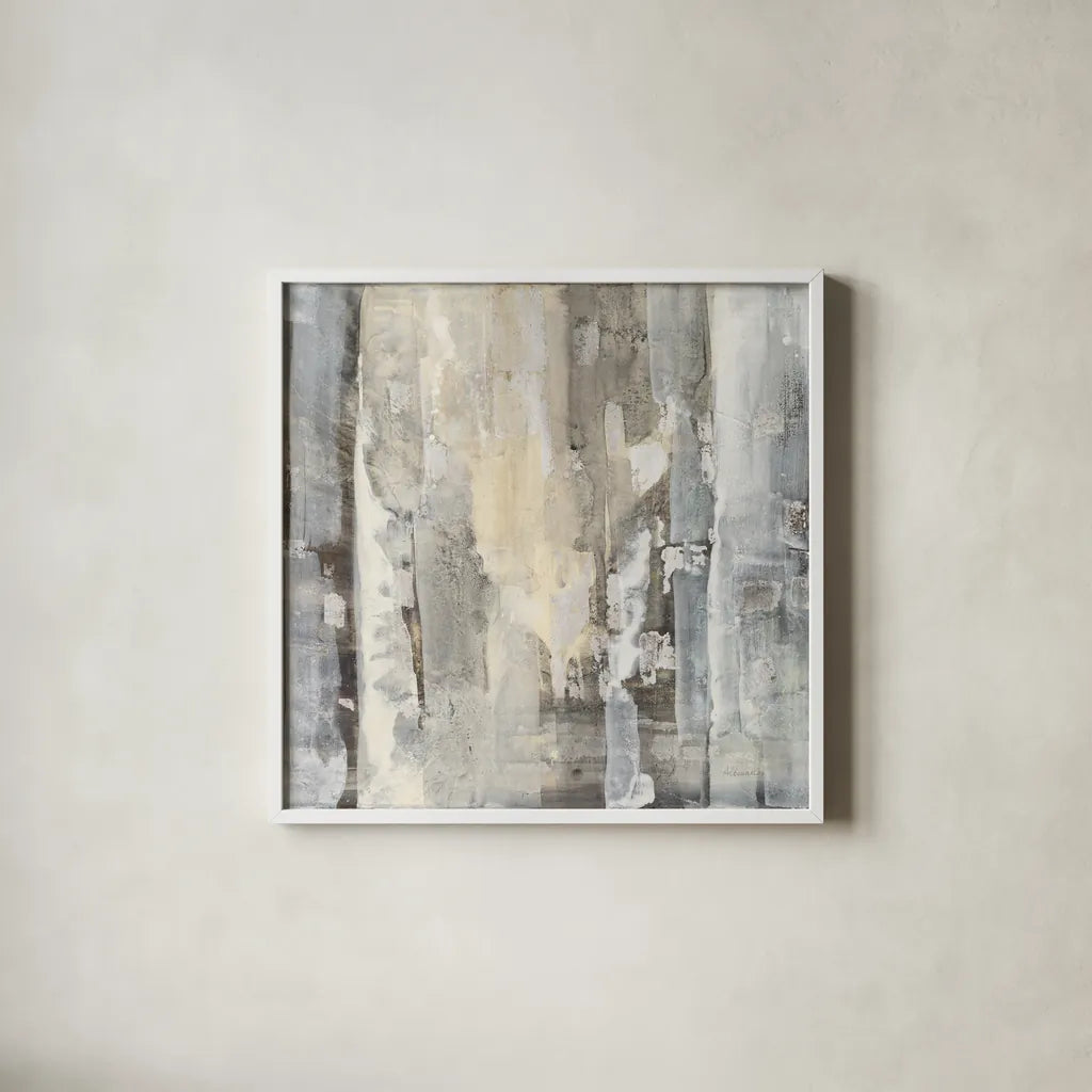 Linear Rocks by Albena Hristova. Shown in a crisp white glass frame for a clean and minimalist style. Available as an archival giclee rolled canvas, fine art paper, or poster print. SKU 63826a.