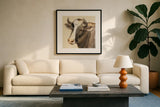 Looking at You II by Albena Hristova. Displayed in a glass frame with matte in a clean modern living room. Available as an archival giclee rolled canvas, fine art paper, or poster print. SKU 33939a.