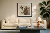Looking at You II Shiplap by Albena Hristova. Displayed in a glass frame with matte in a clean modern living room. Available as an archival giclee rolled canvas, fine art paper, or poster print. SKU 35993a.